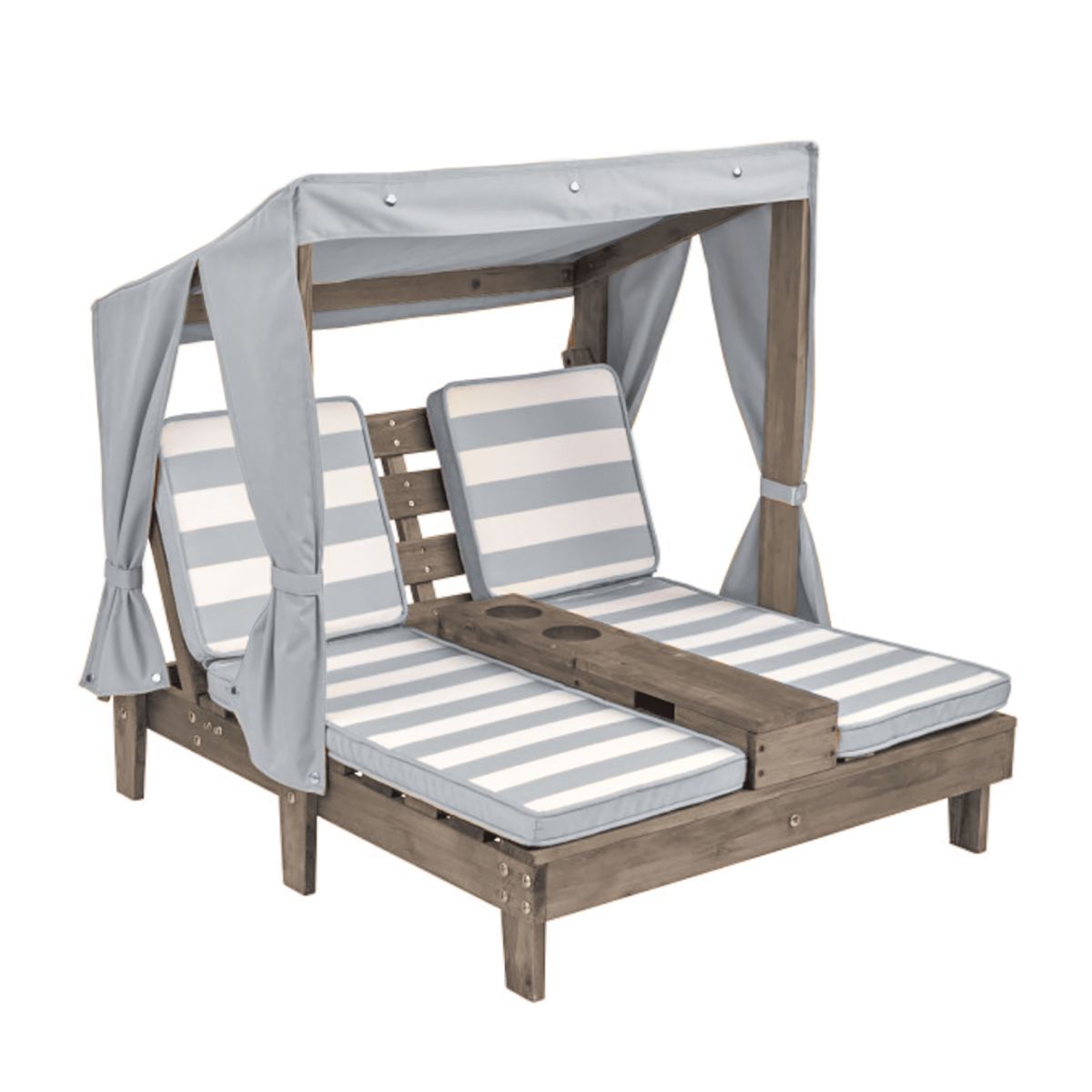Kidkraft Bain de soleil double pour enfant avec porte gobelets - Gris