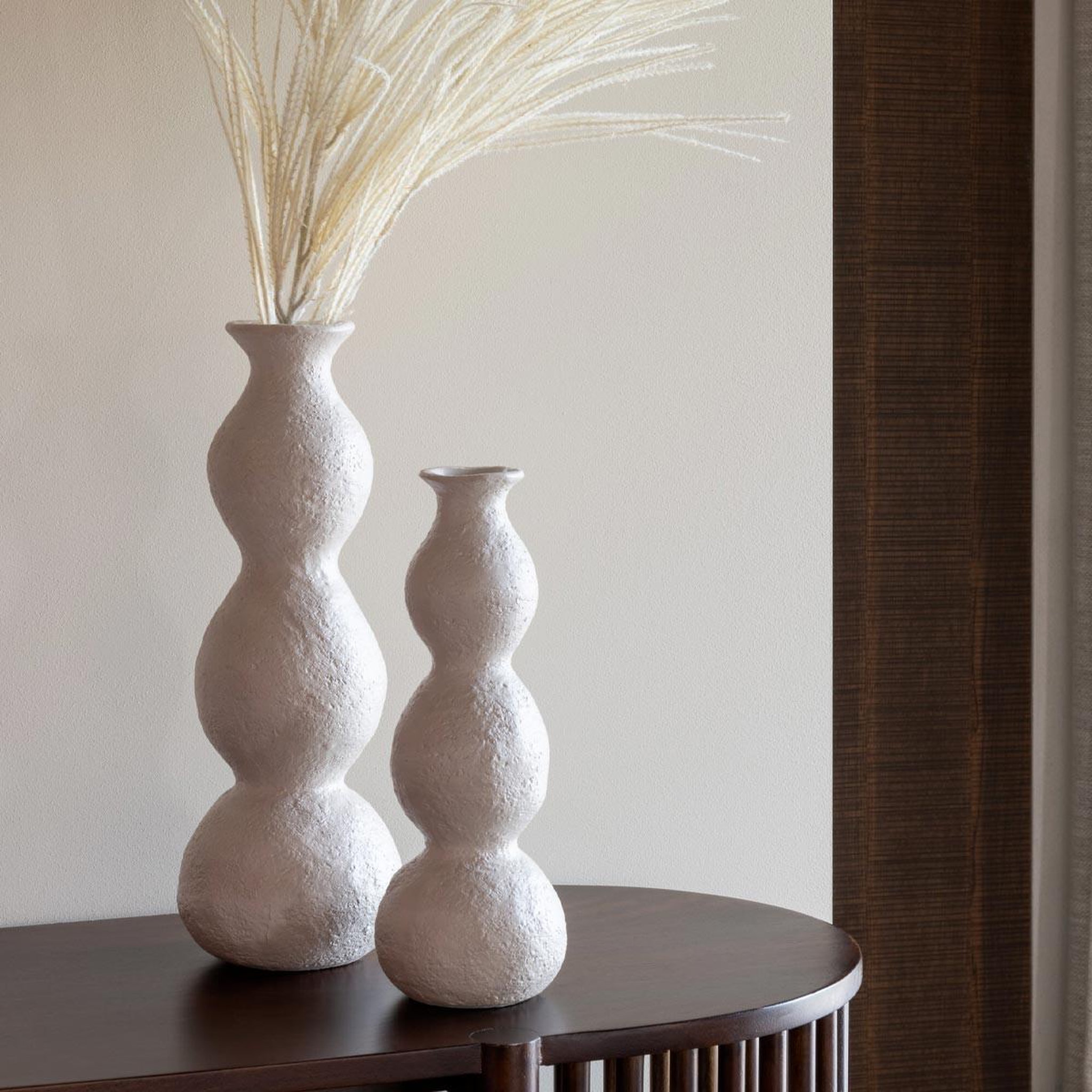 Voir la diapositive 3 : J-LINE Vase chandelier en céramique  olina  37cm crème