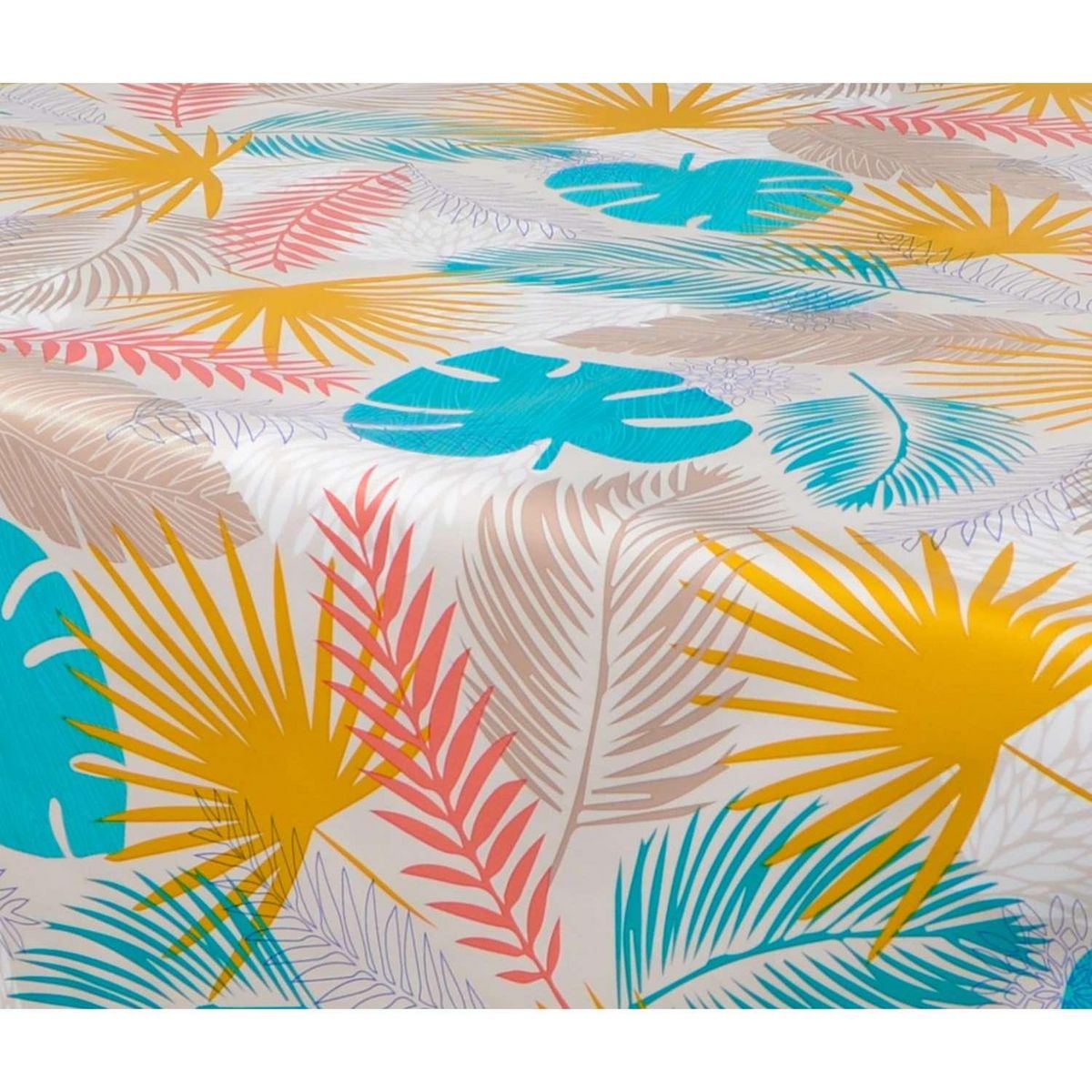 HABITABLE Nappe en toile cirée rectangulaire Galie - 140 x 200 cm - Ecru