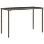 Voir la diapositive 2 : VIDAXL Table de jardin dessus en verre gris 115x54x74cm resine tressee