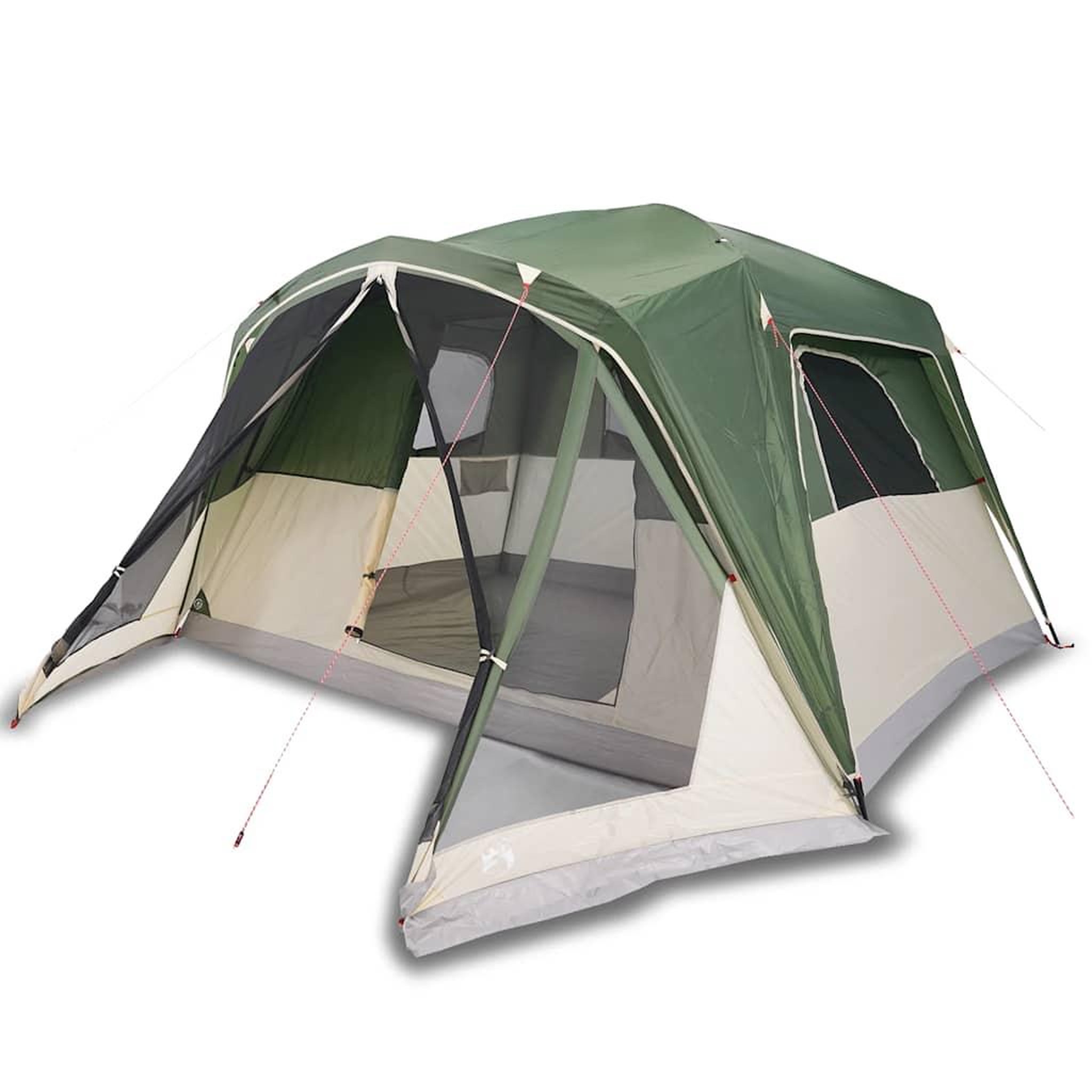 Voir la diapositive 2 : VIDAXL Tente familiale avec porche 6 personnes vert impermeable