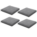 OUTSUNNY Lot de 4 coussins galettes de chaises fauteuils de jardin dim. 47 x 47 cm ép. 7 cm tissu déperlant gris