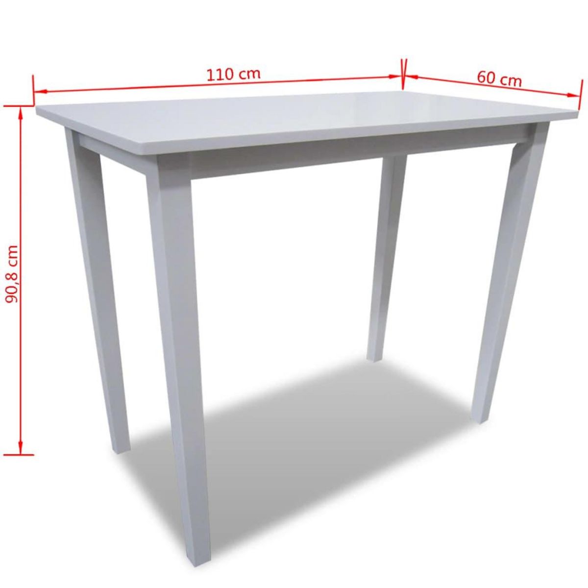 VIDAXL Table de bar en bois Blanc