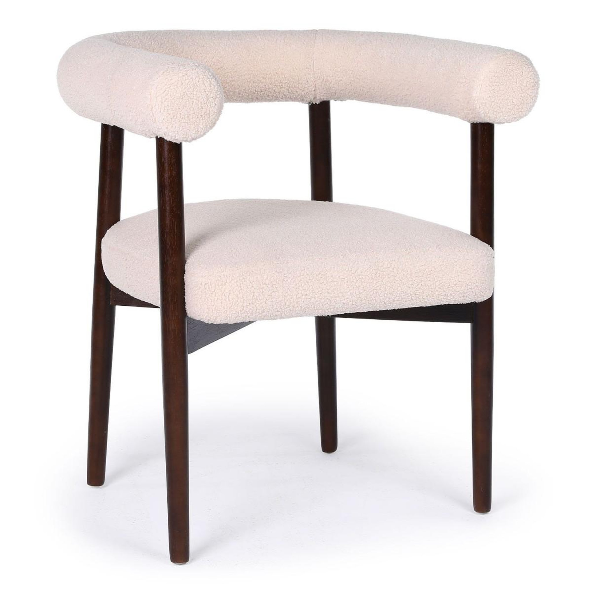 Voir la diapositive 2 : Paris Prix Lot de 2 Chaises en Tissu Bouclette  Alva  75cm Beige