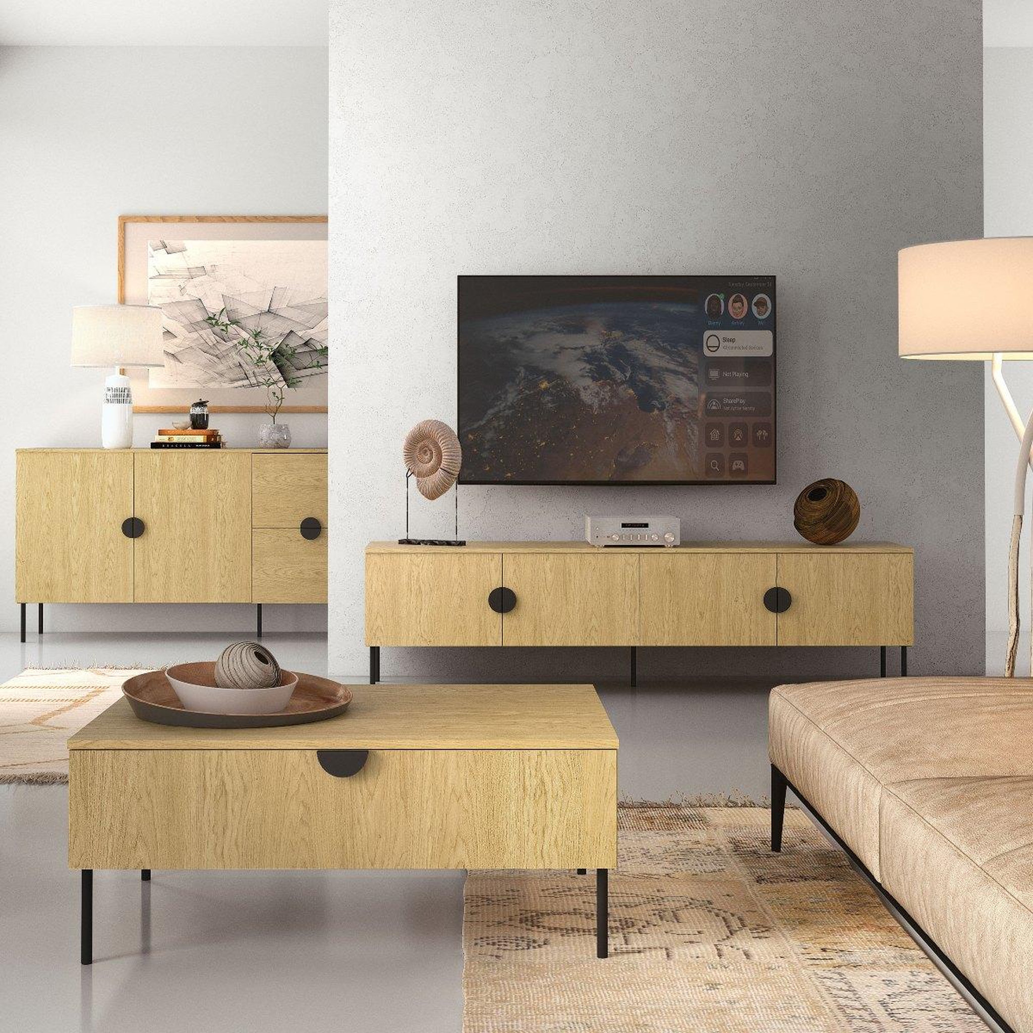 Voir la diapositive 4 : JLC KREATION Table basse moderne en bois avec tiroir dimitri