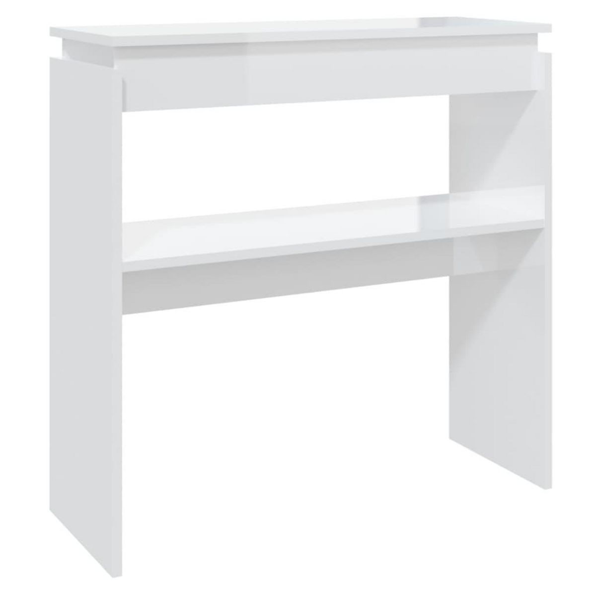 VIDAXL Table console blanc brillant 80x30x80 cm bois d'ingenierie