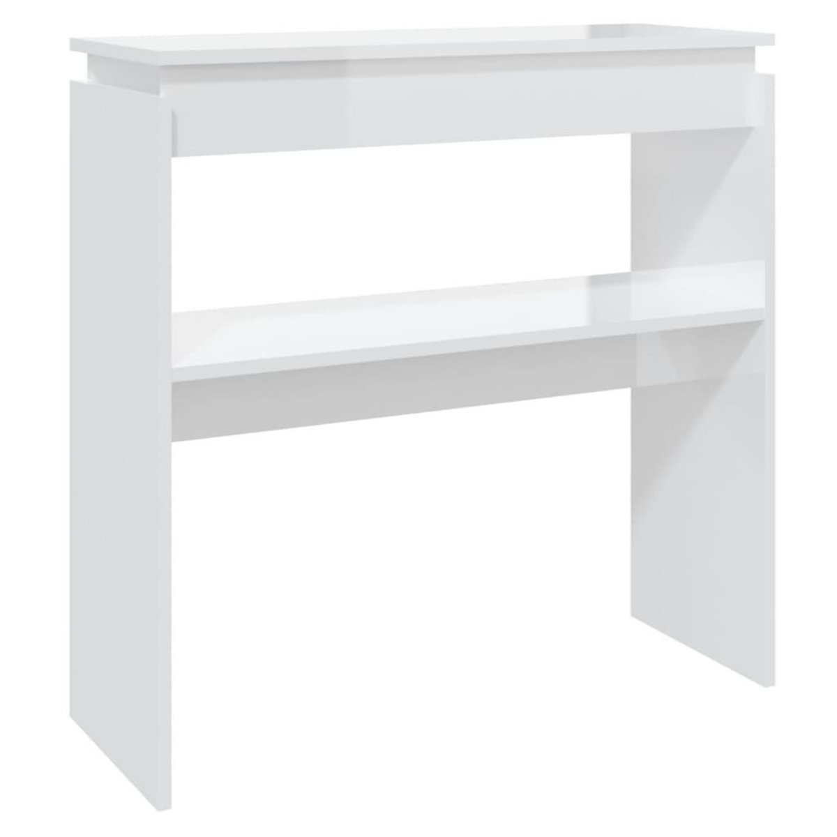 VIDAXL Table console blanc brillant 80x30x80 cm bois d'ingenierie