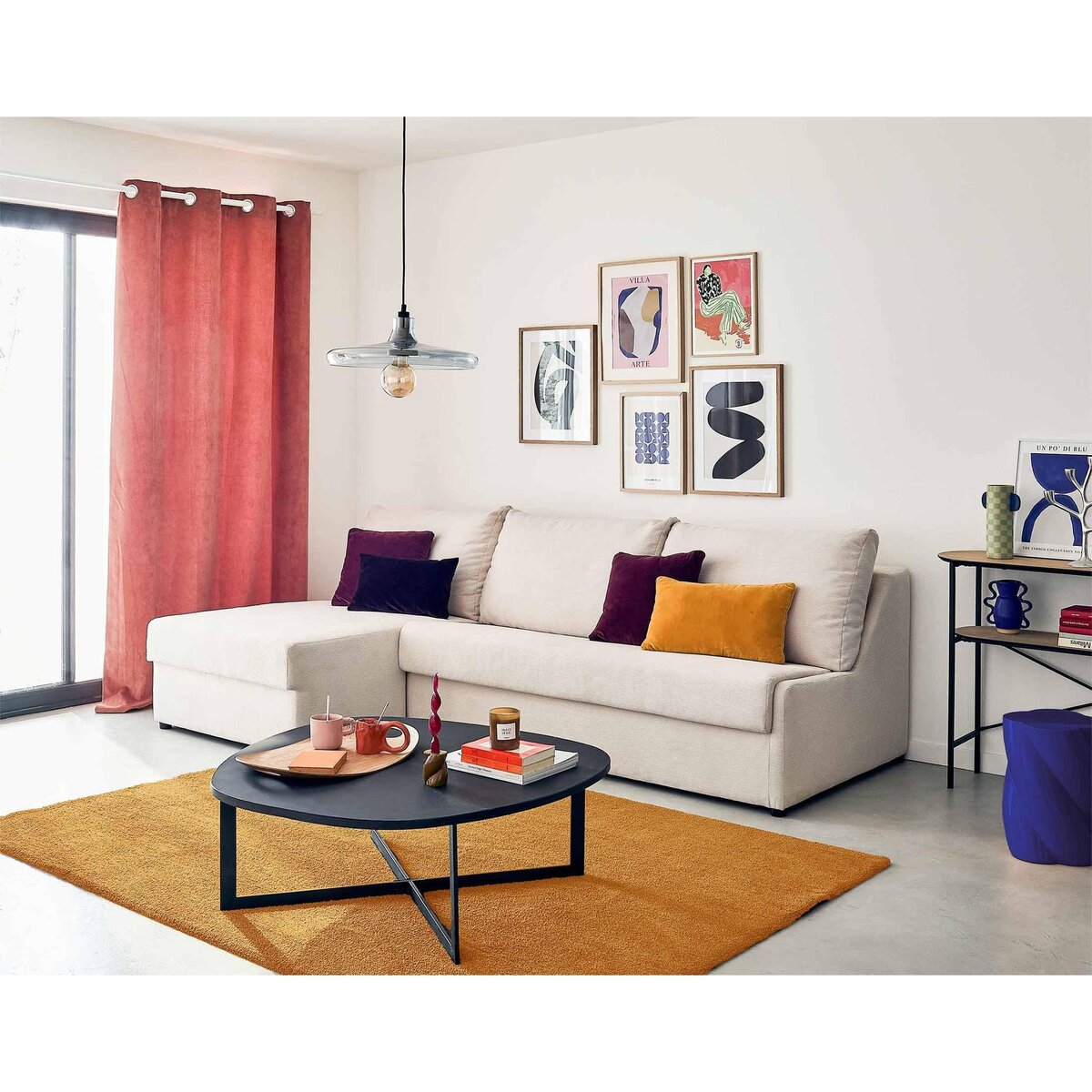 LISA DESIGN Palmira - canapé d'angle gauche - 4 places - convertible couchage quotidien - matelas 14 cm - en velours côtelé