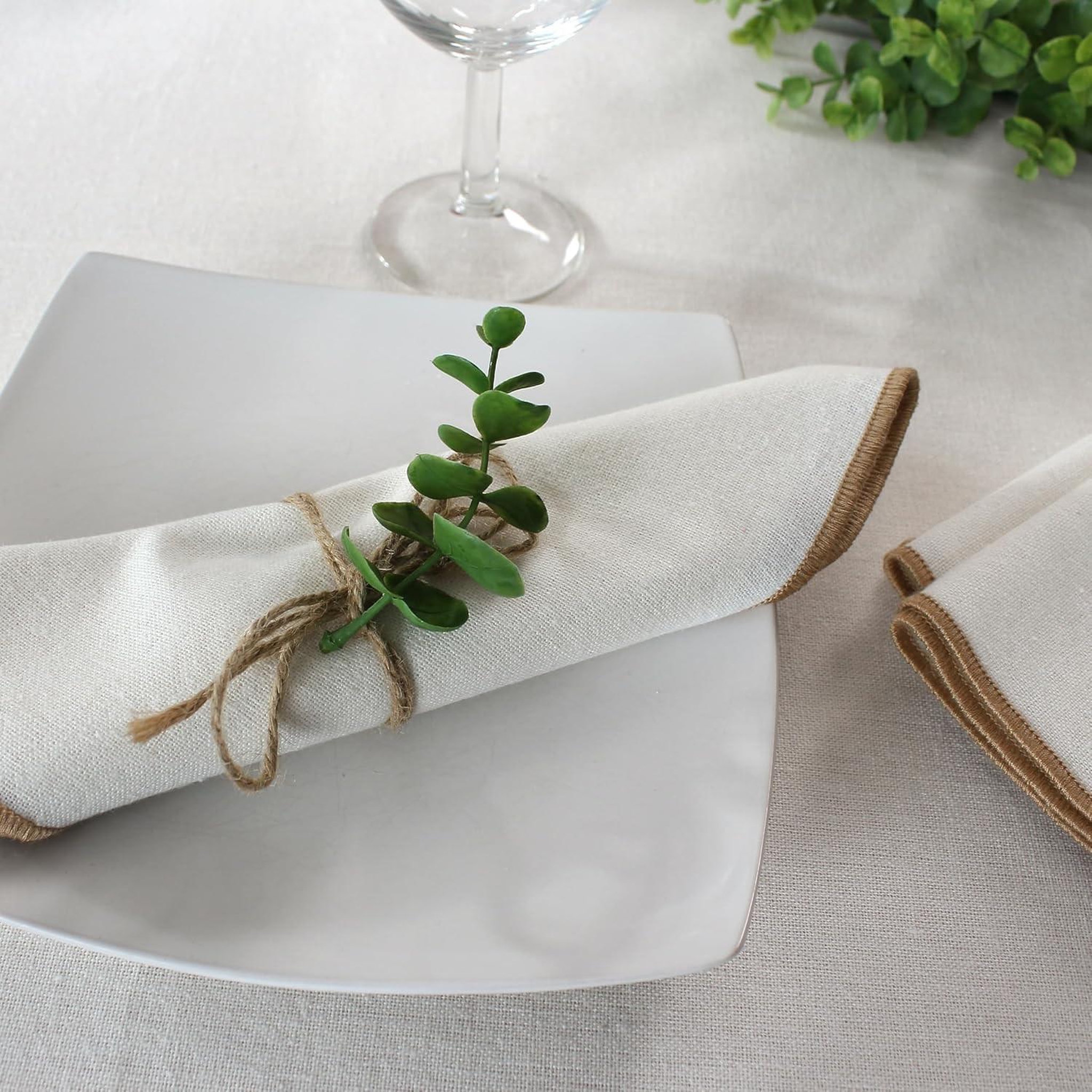Voir la diapositive 3 : Eden Lot de 4 serviettes de table linna