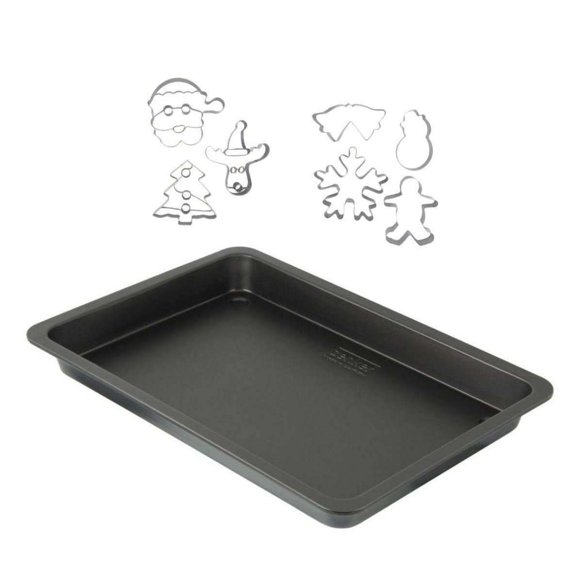 ZENKER Plaque de cuisson four de 42 x 29 cm et 7 emporte-pièces de Noël inox Zenker Noël