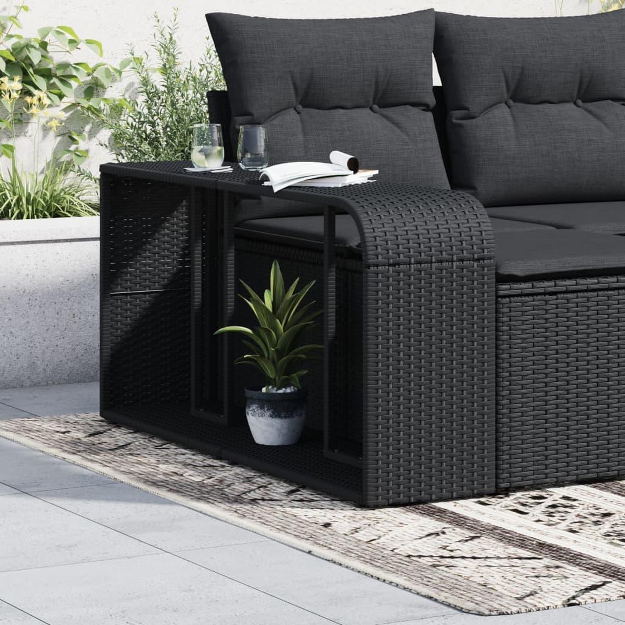 Voir la diapositive 3 : VIDAXL Etageres de rangement 2 pcs noir resine tressee