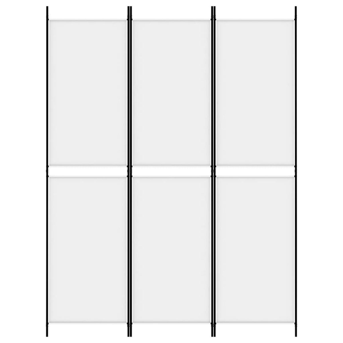 VIDAXL Cloison de separation 3 panneaux Blanc 150x200 cm Tissu