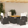 Voir la diapositive 1 : VIDAXL Ensemble a manger de jardin coussins 5pcs Noir Resine tressee