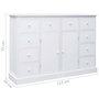 Voir la diapositive 6 : VIDAXL Buffet avec 10 tiroirs Blanc 113x30x79 cm Bois