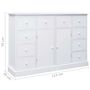 Voir la diapositive 6 : VIDAXL Buffet avec 10 tiroirs Blanc 113x30x79 cm Bois