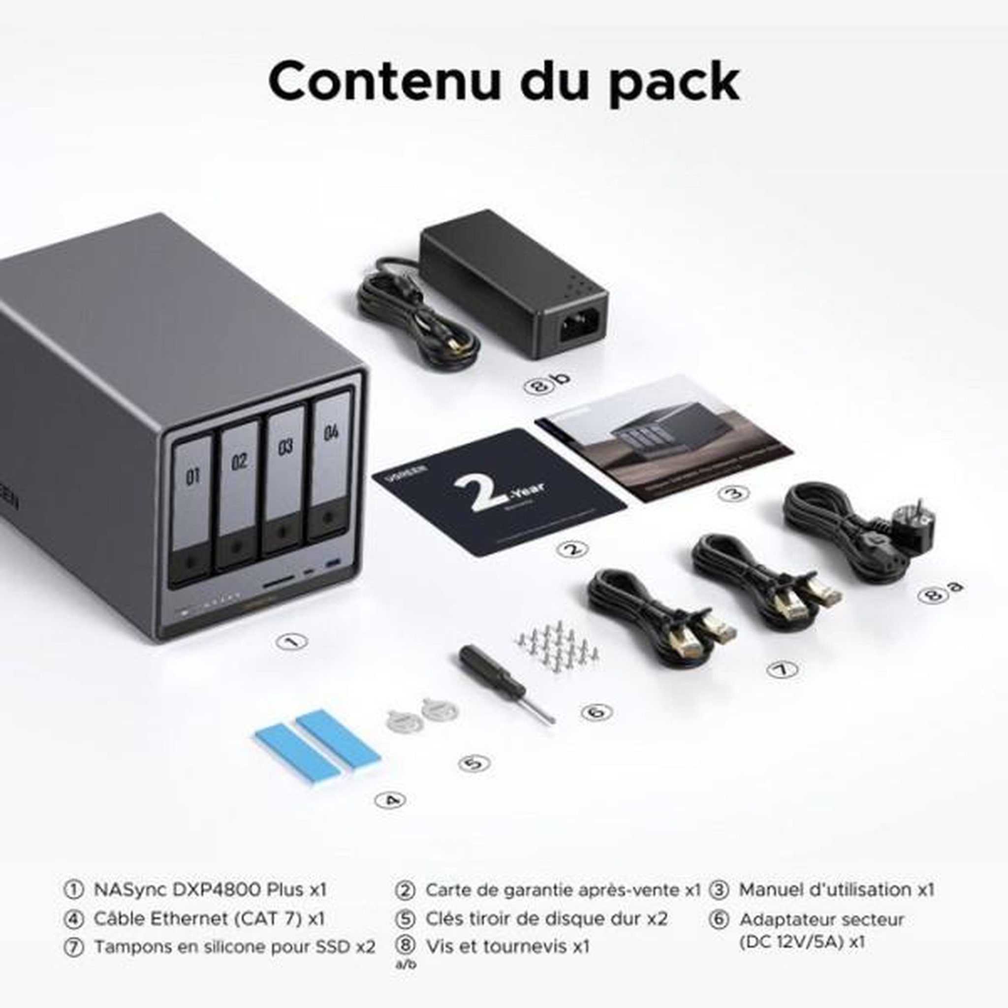 Voir la diapositive 6 : UGREEN Serveur nas - ugreen - dxp4800 plus - 4 baies - 8 go