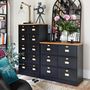 Voir la diapositive 3 : ATMOSPHERA Commode de rangement en métal 6 tiroirs à clapet L85cm DANIELLE