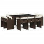 Voir la diapositive 2 : VIDAXL Ensemble a manger de jardin et coussins 11 pcs marron rotin