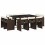 Voir la diapositive 2 : VIDAXL Ensemble a manger de jardin et coussins 11 pcs marron rotin