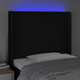Voir la diapositive 3 : VIDAXL Tete de lit a LED Noir 83x16x118/128 cm Tissu