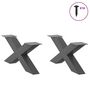 Voir la diapositive 3 : VIDAXL Pieds de table basse forme de X 2 pcs anthracite 70x(30-31) cm