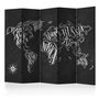 Voir la diapositive 1 : Paris Prix Paravent 5 Volets  Retro Continents Black  172x225cm