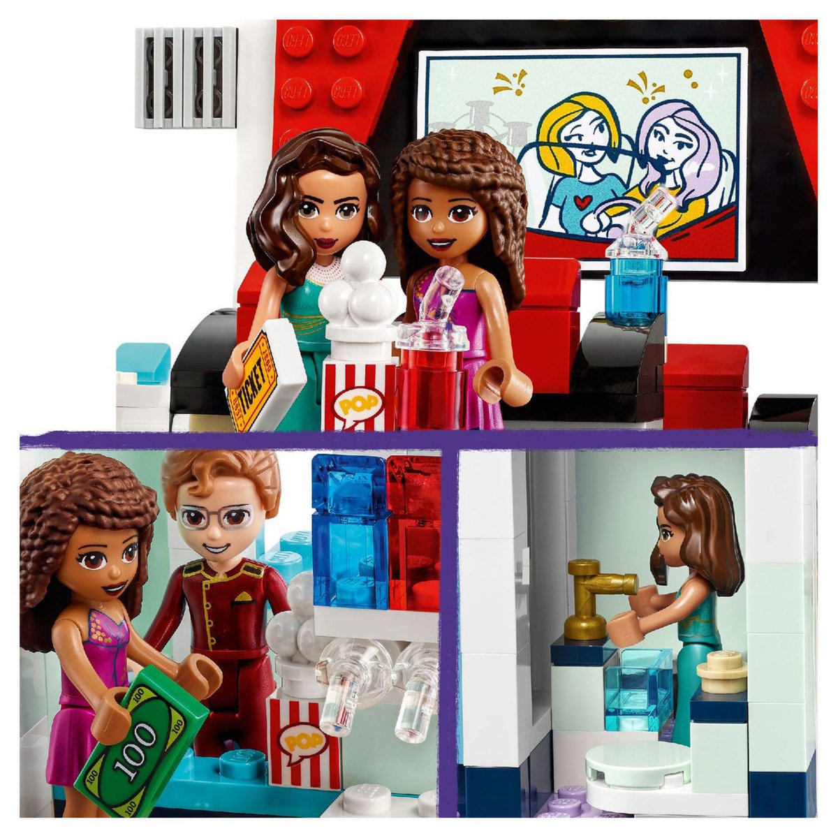LEGO Friends 41448 Le Cinéma de Heartlake City, Jeu Créatif pour Fille et Garçon 7 Ans