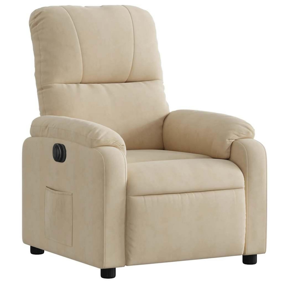 VIDAXL Fauteuil inclinable electrique creme tissu microfibre
