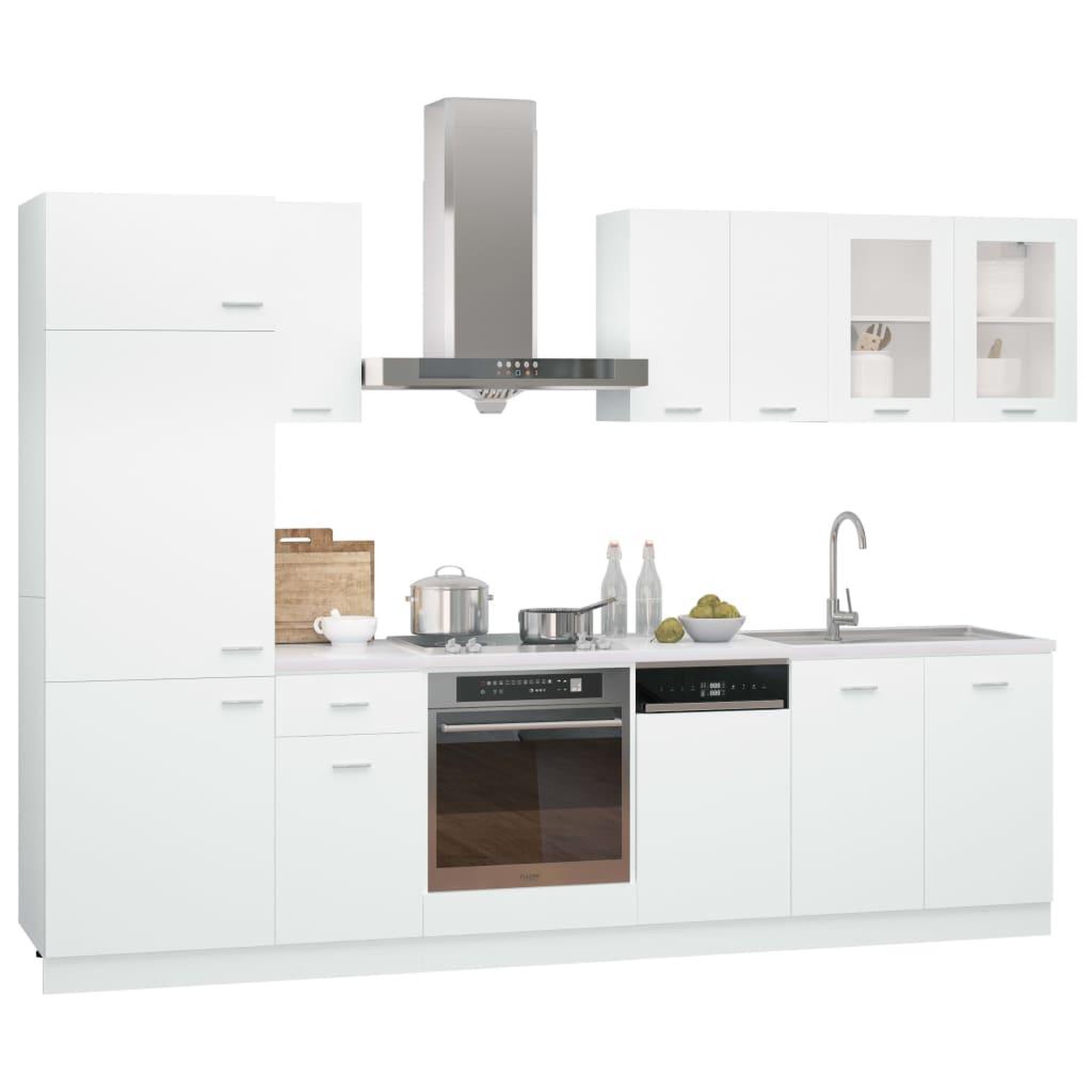 Voir la diapositive 2 : VIDAXL Ensemble de meubles de cuisine 8 pcs Blanc Agglomere