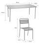 Voir la diapositive 4 : SWEEEK Table de jardin métal + 6 assises vert. acier traitement anti rouille