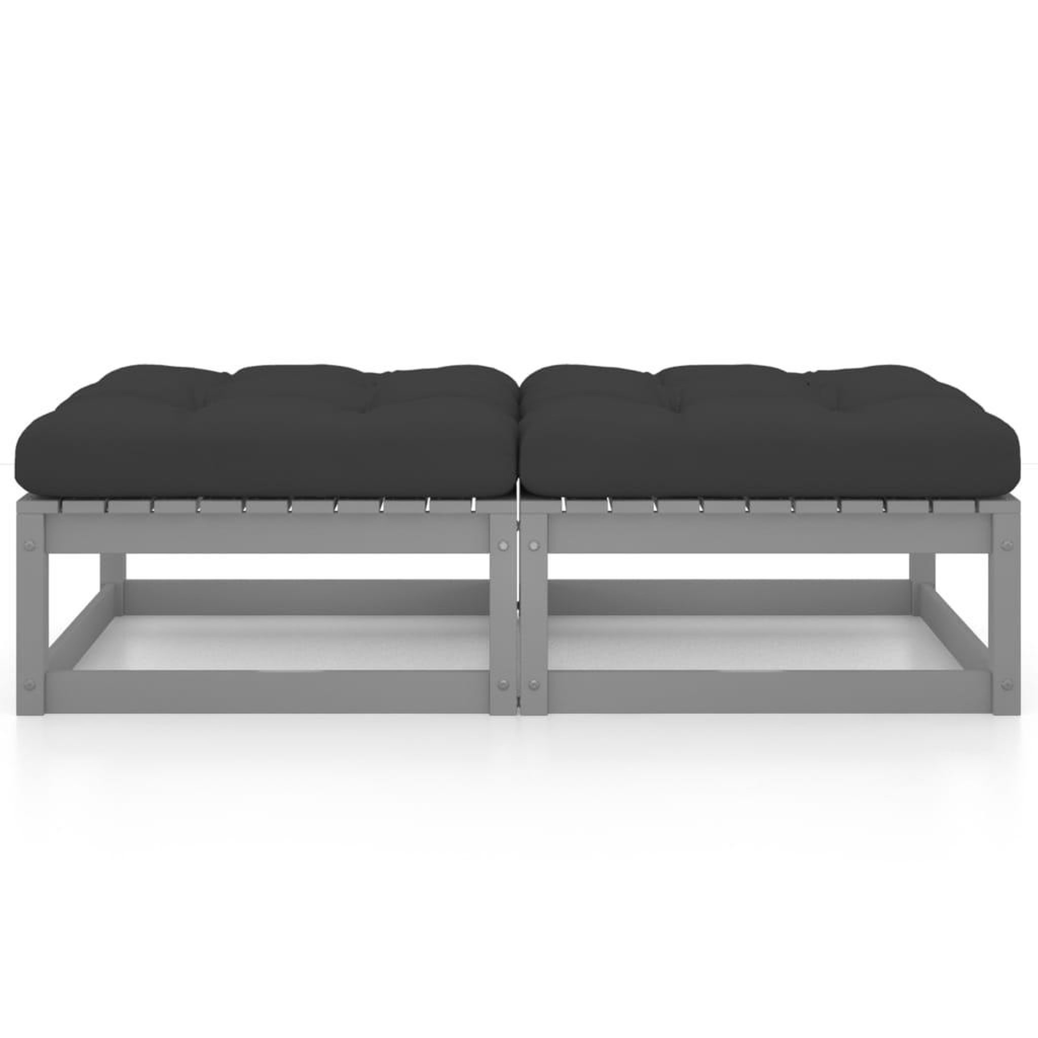 Voir la diapositive 2 : VIDAXL Repose-pieds de jardin avec coussins lot de 2 Bois pin solide