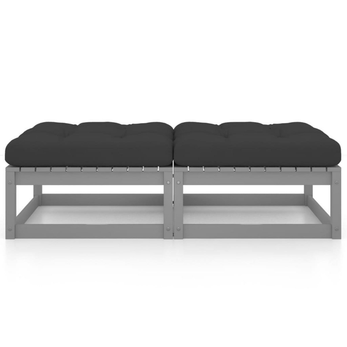 VIDAXL Repose-pieds de jardin avec coussins lot de 2 Bois pin solide