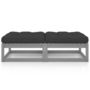 Voir la diapositive 2 : VIDAXL Repose-pieds de jardin avec coussins lot de 2 Bois pin solide