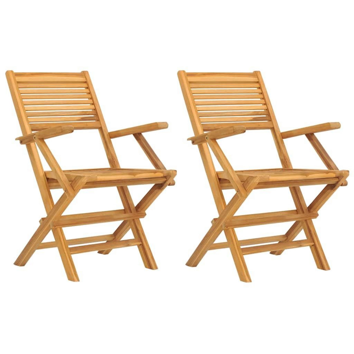 VIDAXL Chaises de jardin pliantes lot de 2 55x62x90cm bois massif teck