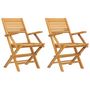 Voir la diapositive 2 : VIDAXL Chaises de jardin pliantes lot de 2 55x62x90cm bois massif teck