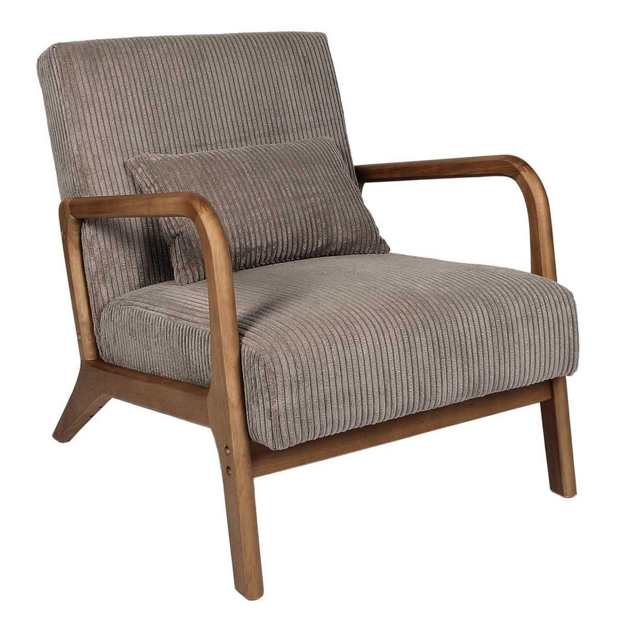 The Home Deco Factory Fauteuil côtelé design  scott  75cm taupe