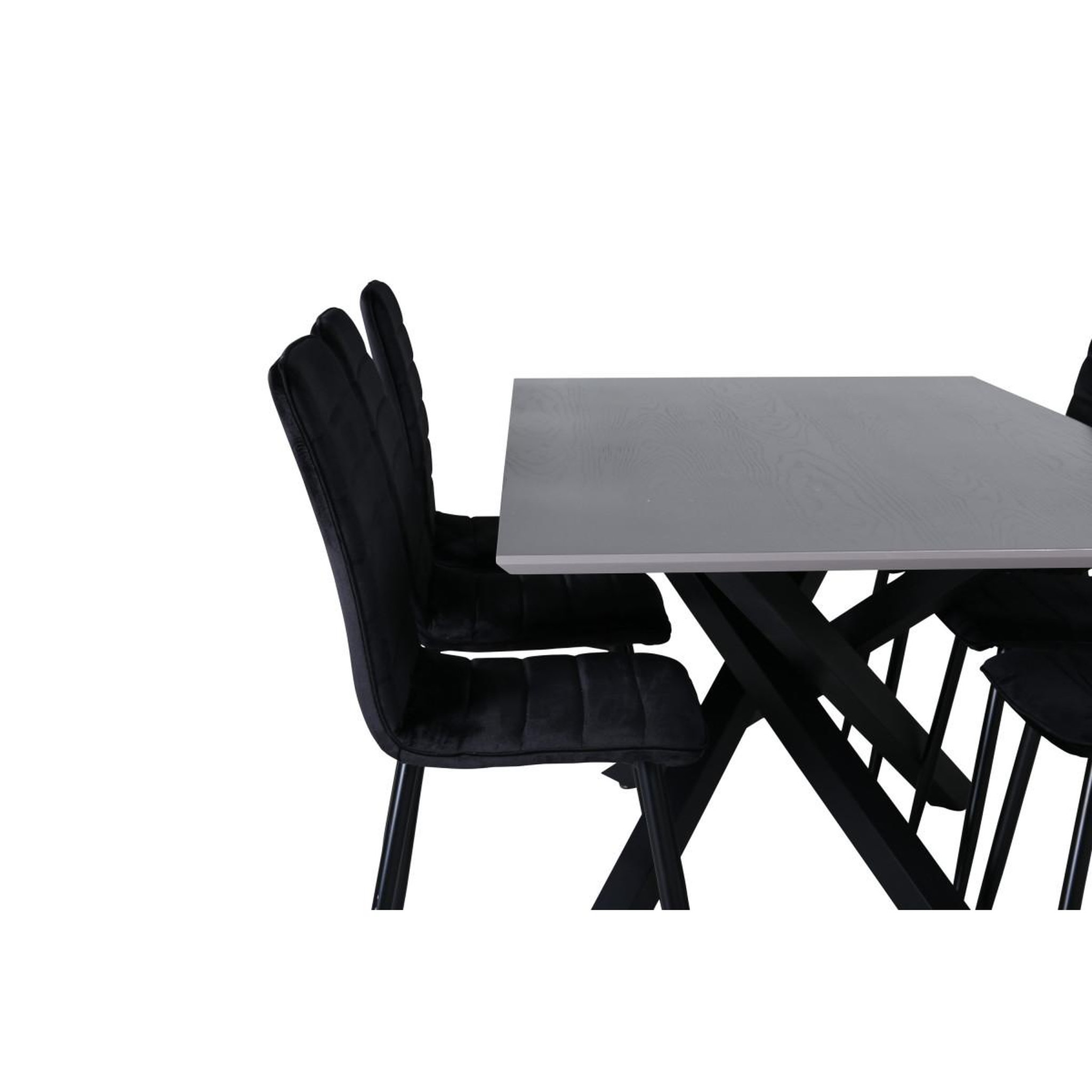 Voir la diapositive 5 : Paris Prix Ensemble table à manger & 6 chaises  piazza & windu  180cm gris & noir