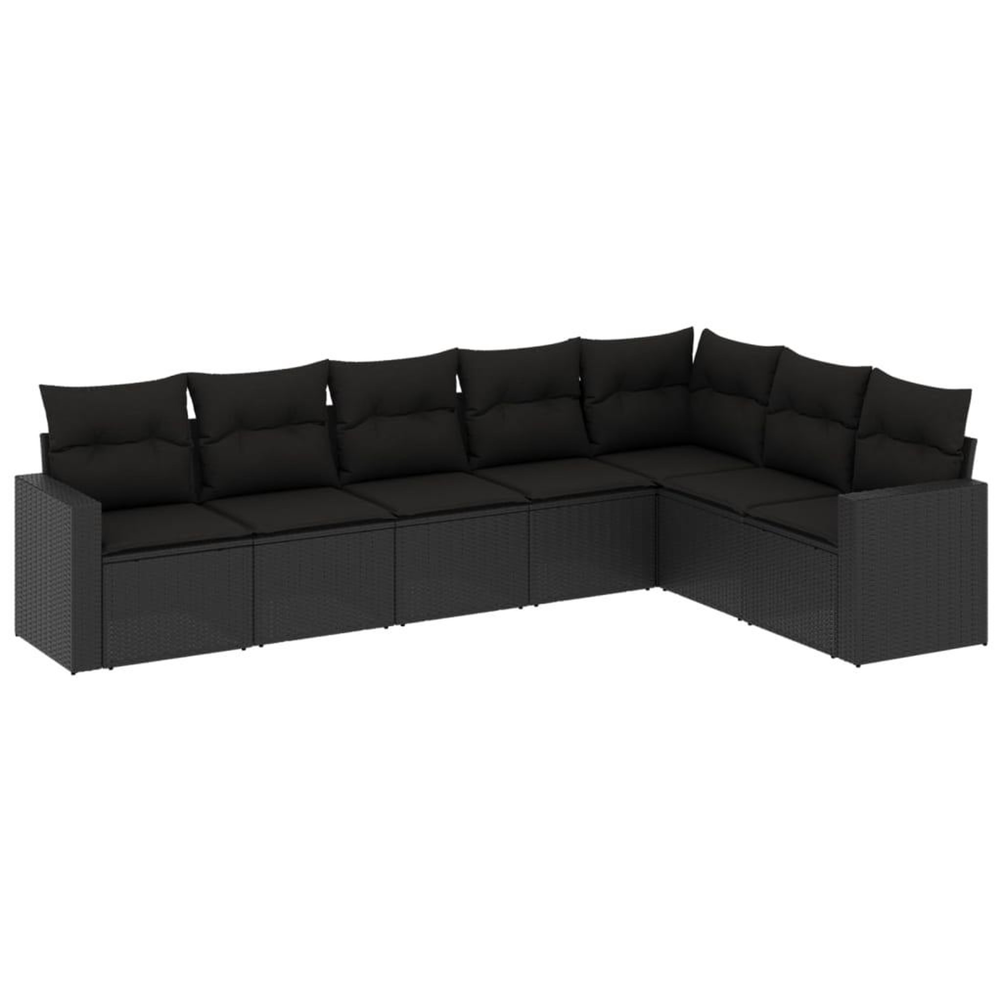 Voir la diapositive 2 : VIDAXL Salon de jardin 7 pcs avec coussins noir resine tressee
