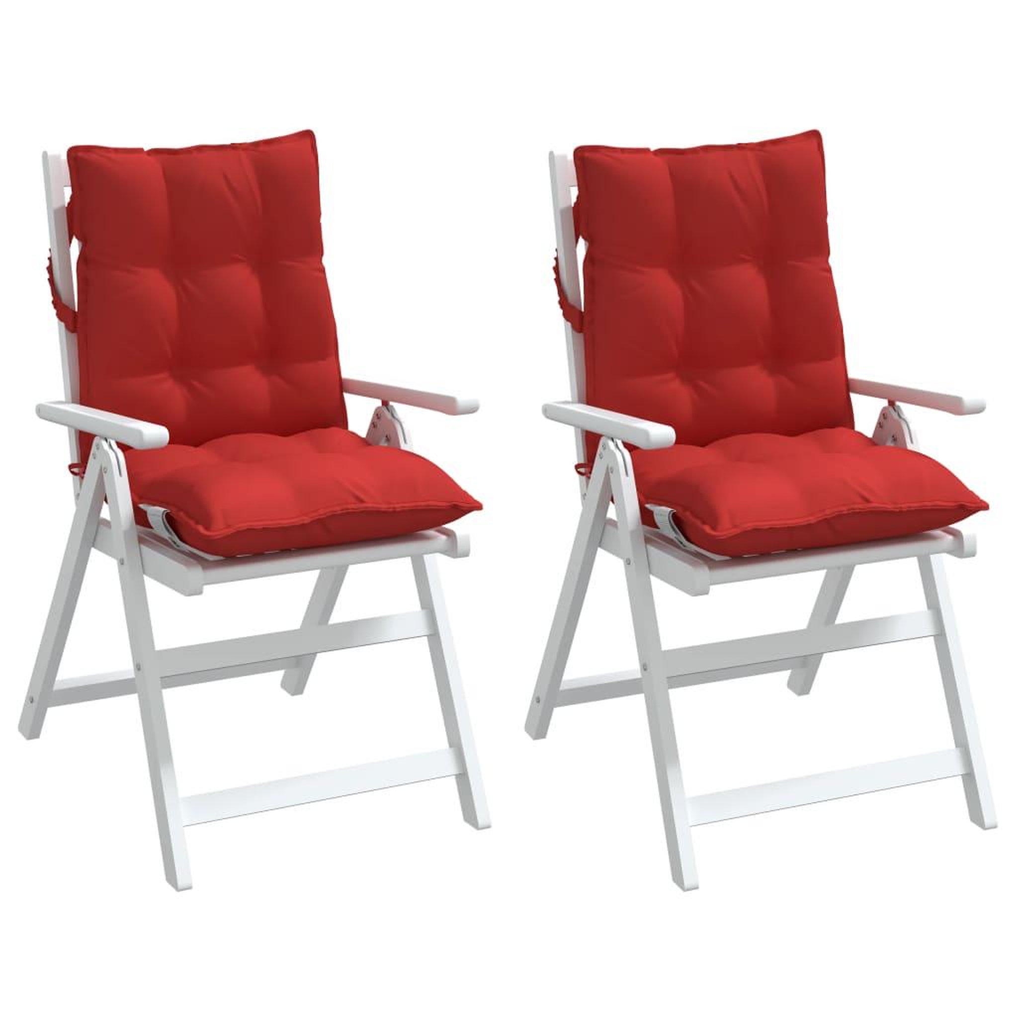Voir la diapositive 4 : VIDAXL Coussins de chaise a dossier bas lot de 2 rouge tissu oxford