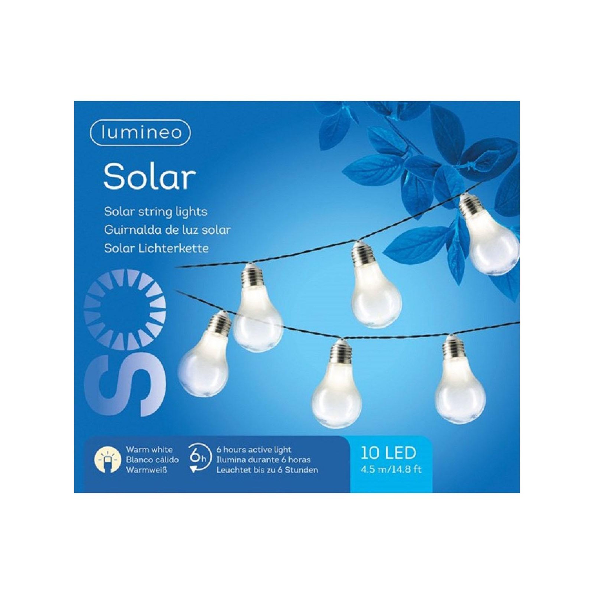 Voir la diapositive 3 : JARDIDECO Guirlande lumineuse solaire 10 ampoules Led Blanc chaud