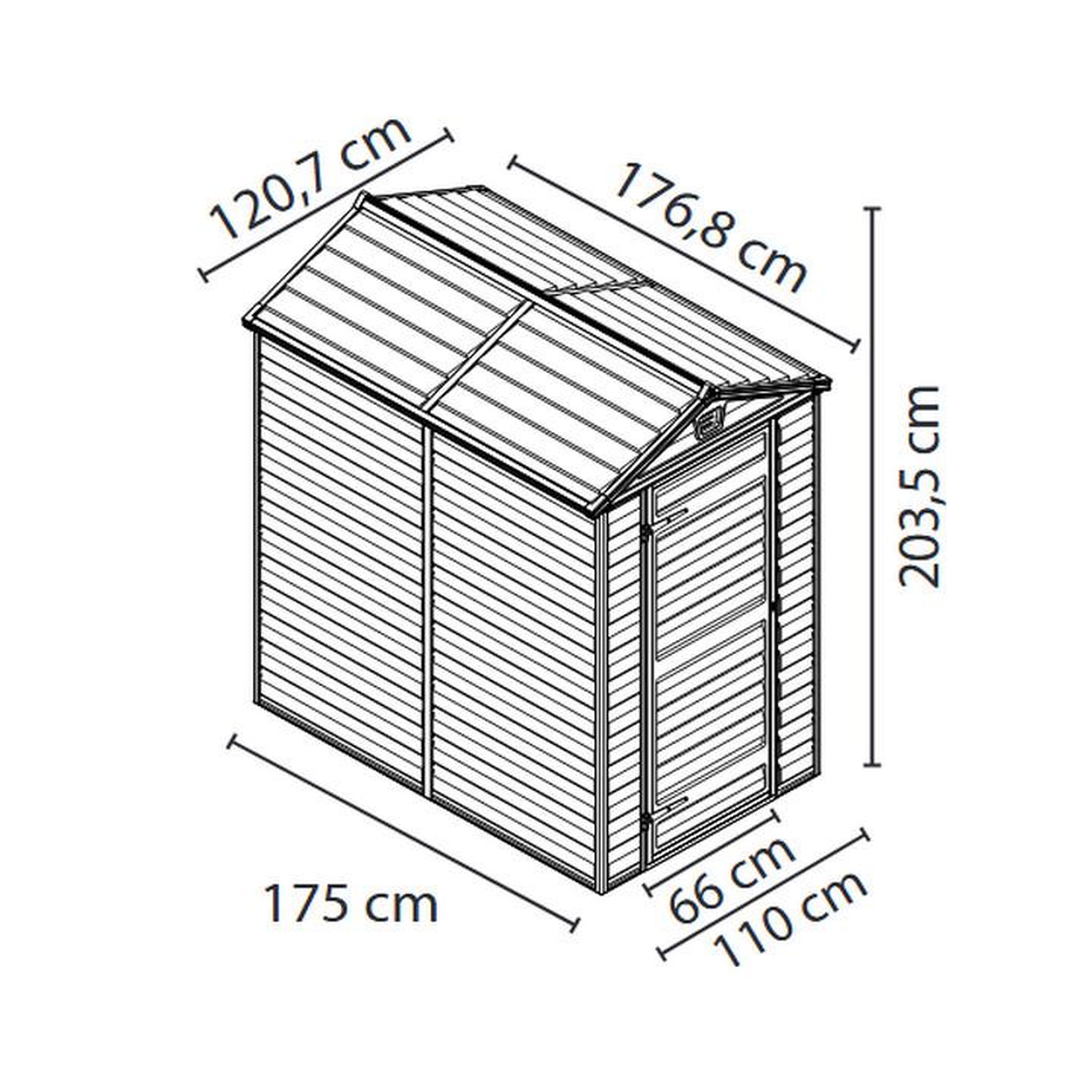 Voir la diapositive 2 : Palram Abris de jardin 1.9m² ambre - 702294