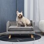 Voir la diapositive 3 : PAWHUT Canapé chien lit pour chien design scandinave coussin moelleux pieds bois massif dim. 64 x 45 x 36 cm velours gris