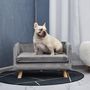 Voir la diapositive 3 : PAWHUT Canapé chien lit pour chien design scandinave coussin moelleux pieds bois massif dim. 64 x 45 x 36 cm velours gris