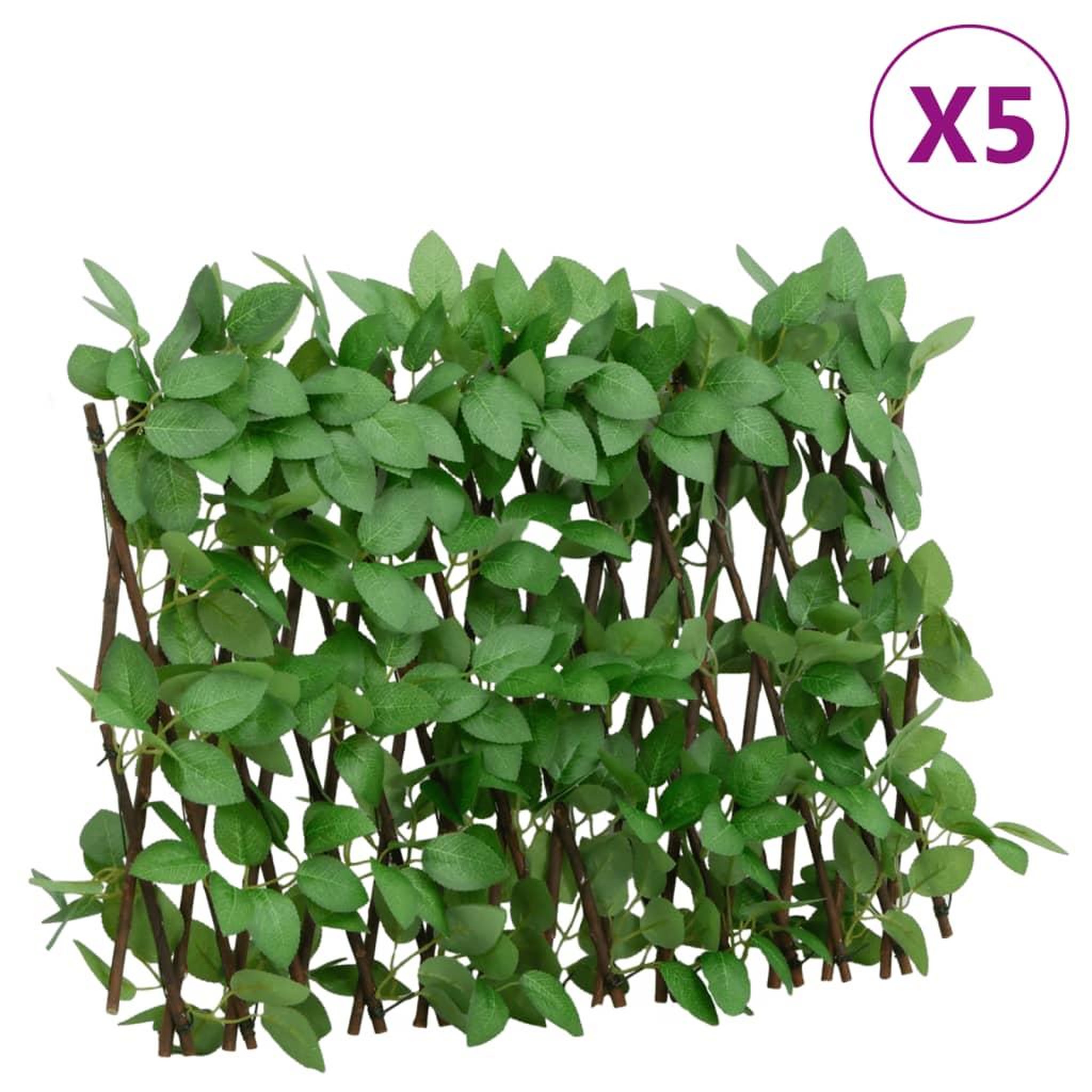 VIDAXL vidaXL Treillis de lierre artificiel extensible 5 pcs vert 180x30 cm
