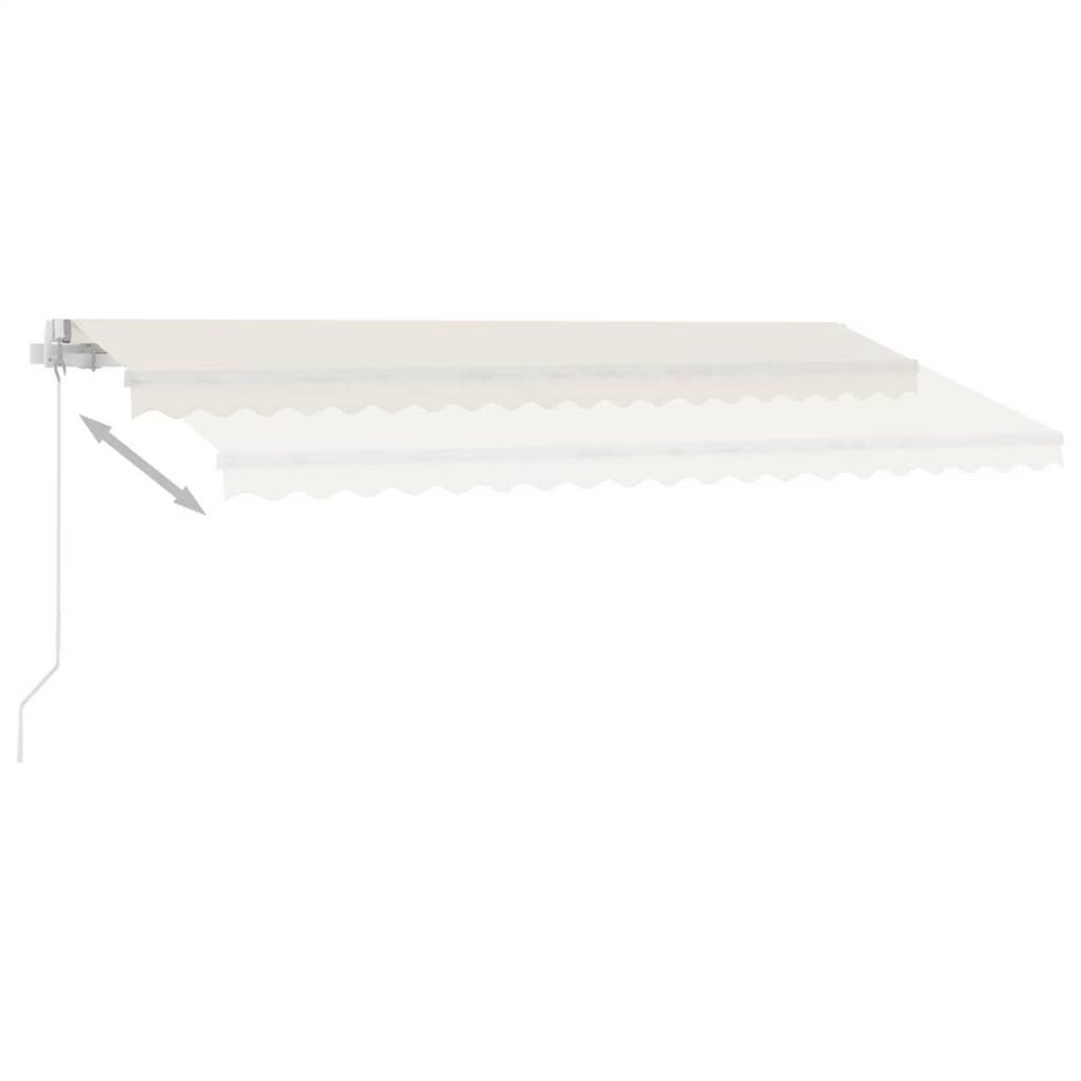VIDAXL Auvent manuel retractable avec LED 400x300 cm Creme