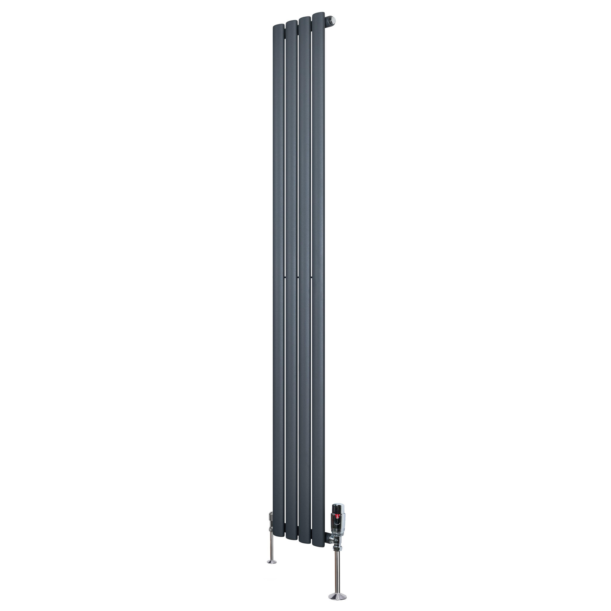 Voir la diapositive 1 : MONSTERSHOP Radiateur à colonnes ovales & vannes, 1 panneau - 1800 x 240 mm