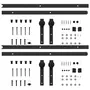 VIDAXL Kits de fixation pour porte coulissante 2 pcs 200 cm Acier Noir