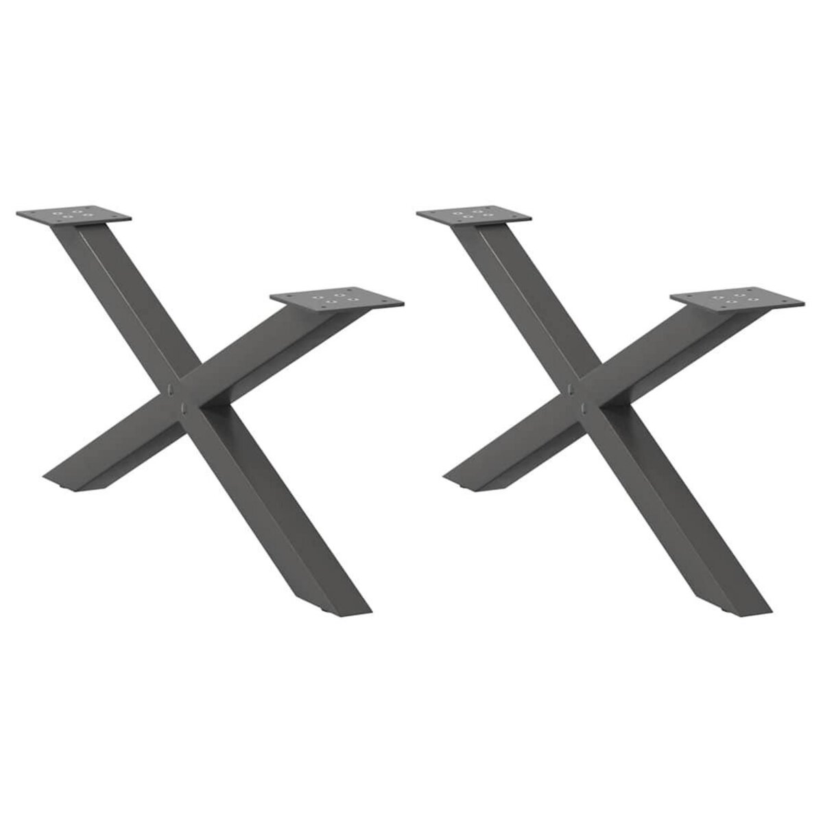 VIDAXL Pieds de table basse forme de X 2 pcs anthracite 70x(30-31) cm