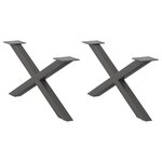 VIDAXL Pieds de table basse forme de X 2 pcs anthracite 70x(30-31) cm