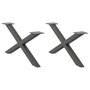 Voir la diapositive 1 : VIDAXL Pieds de table basse forme de X 2 pcs anthracite 70x(30-31) cm